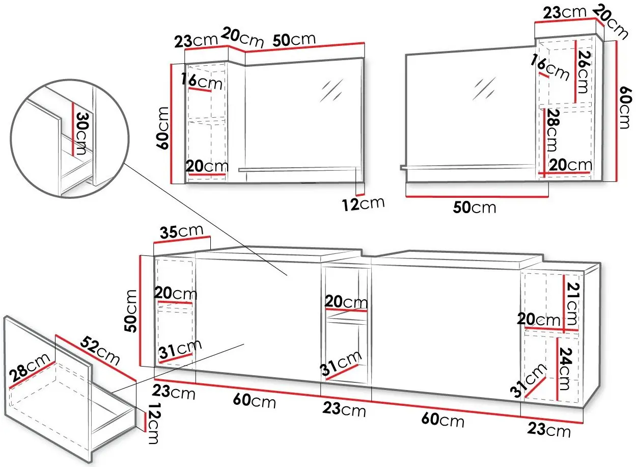 Комплект мебели Mirjan24 Najrip/Nexso I (White) - 2