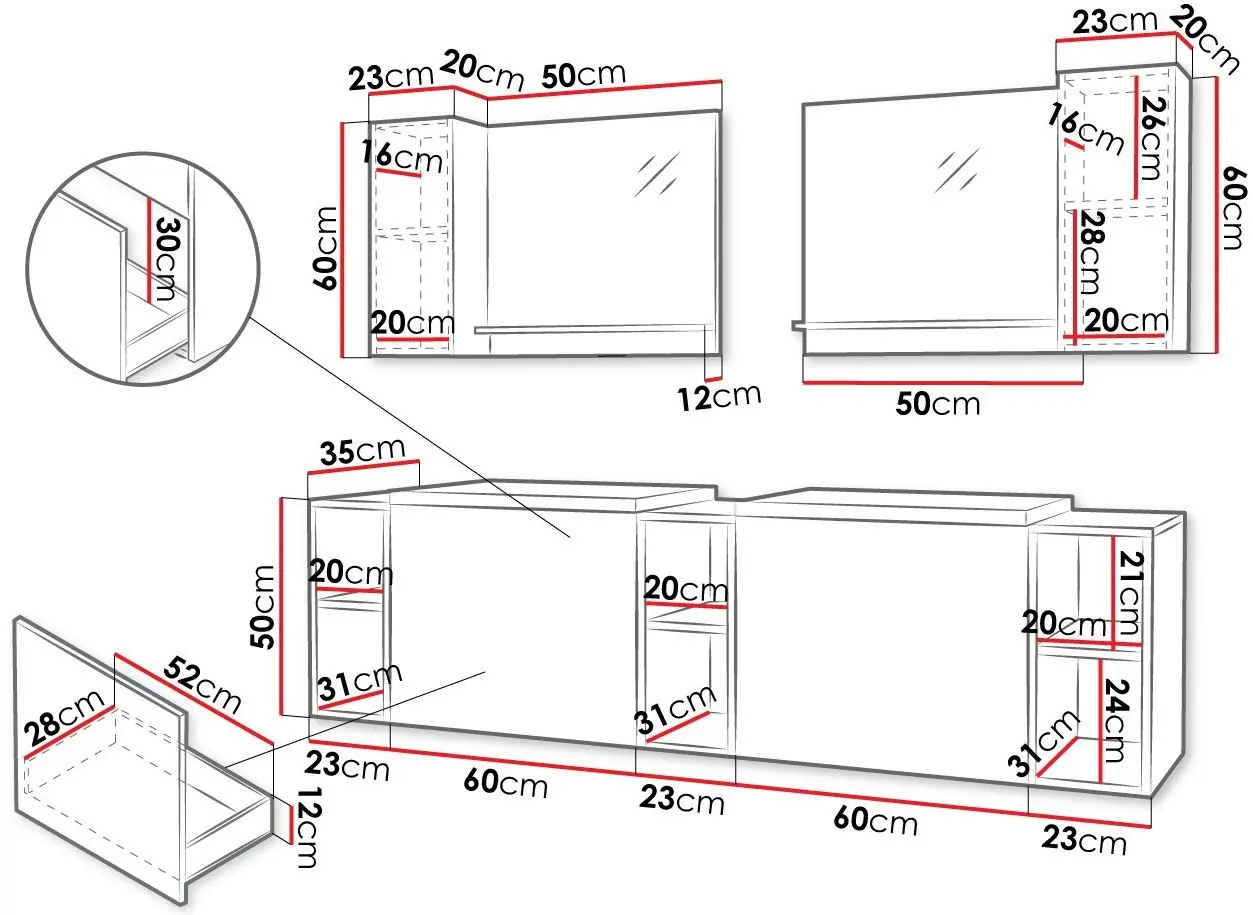 Set de mobila Mirjan24 Najrip/Nexso II (Black)