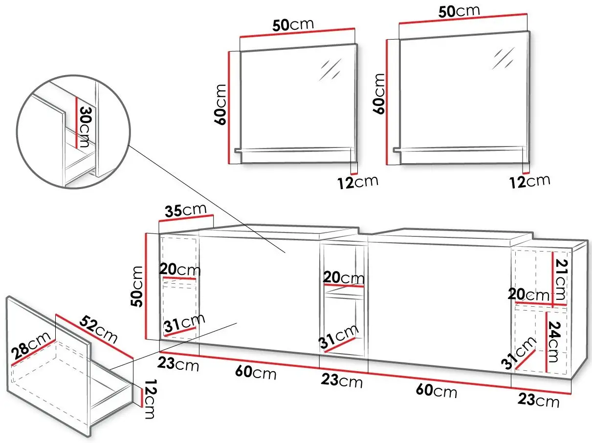 Set de mobila Mirjan24 Najrip/Nexso III (Black)