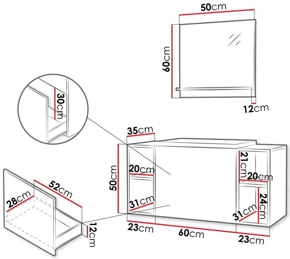 Set de mobila Mirjan24 Najrip/Nexso IX (White)