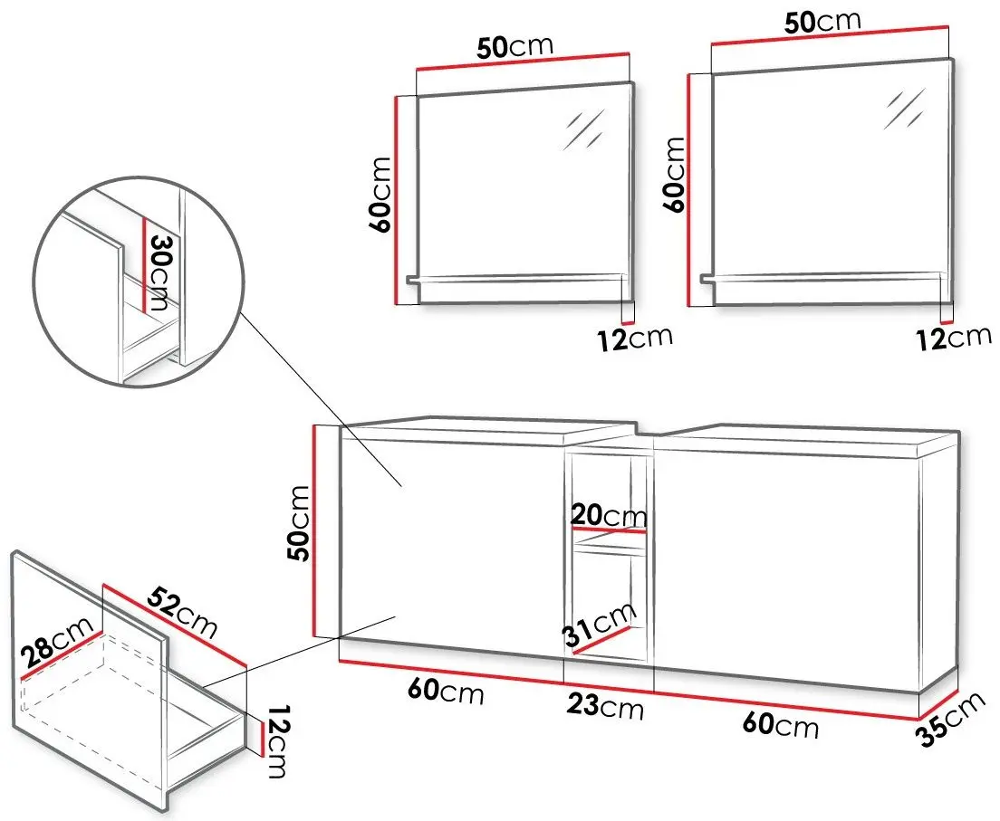 Комплект мебели Mirjan24 Najrip/Nexso VI (White) - 2