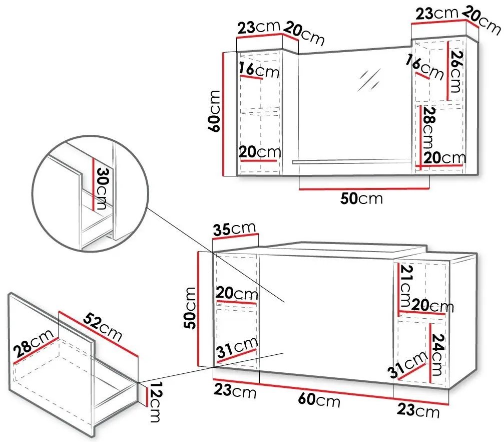 Set de mobila Mirjan24 Najrip/Nexso VII (White)