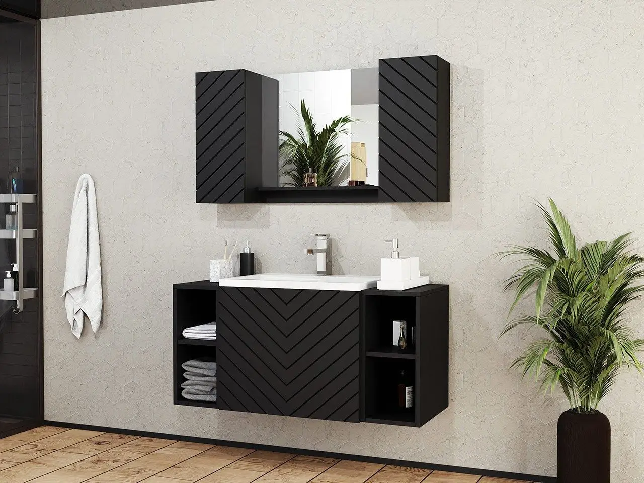 Set de mobila Mirjan24 Najrip/Nexso VIII (Black)