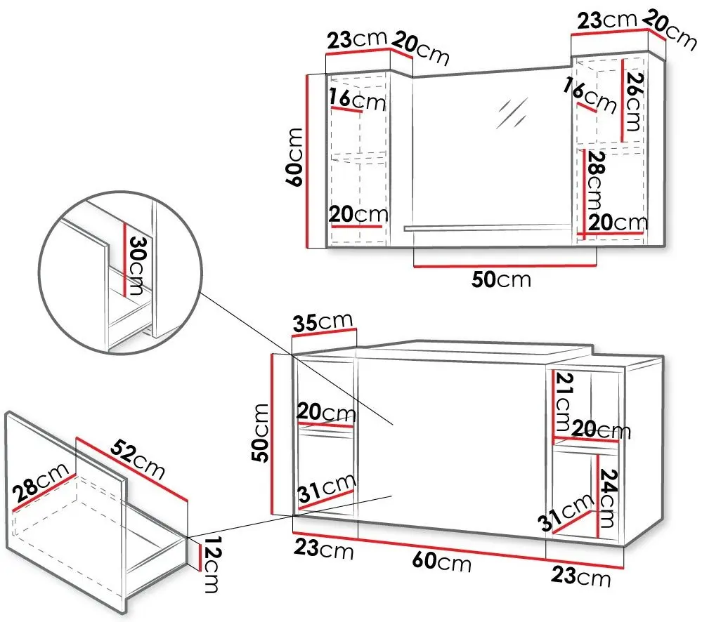 Set de mobila Mirjan24 Najrip/Nexso VIII (White)