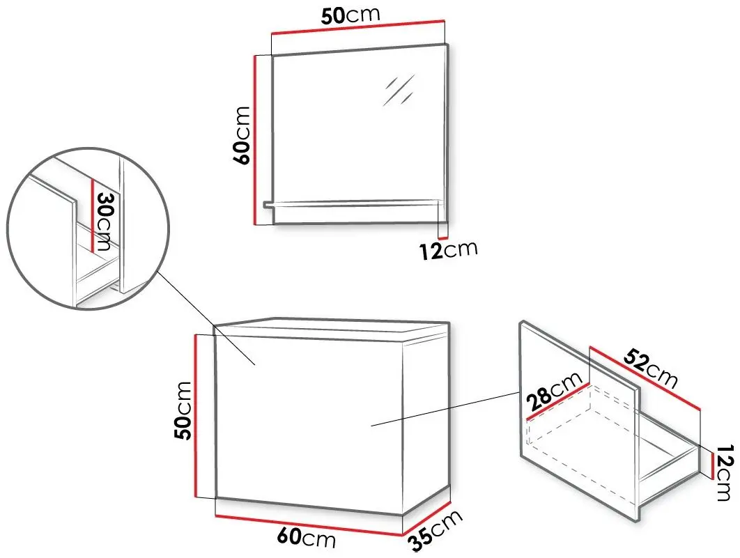 Set de mobila Mirjan24 Najrip/Nexso (White)