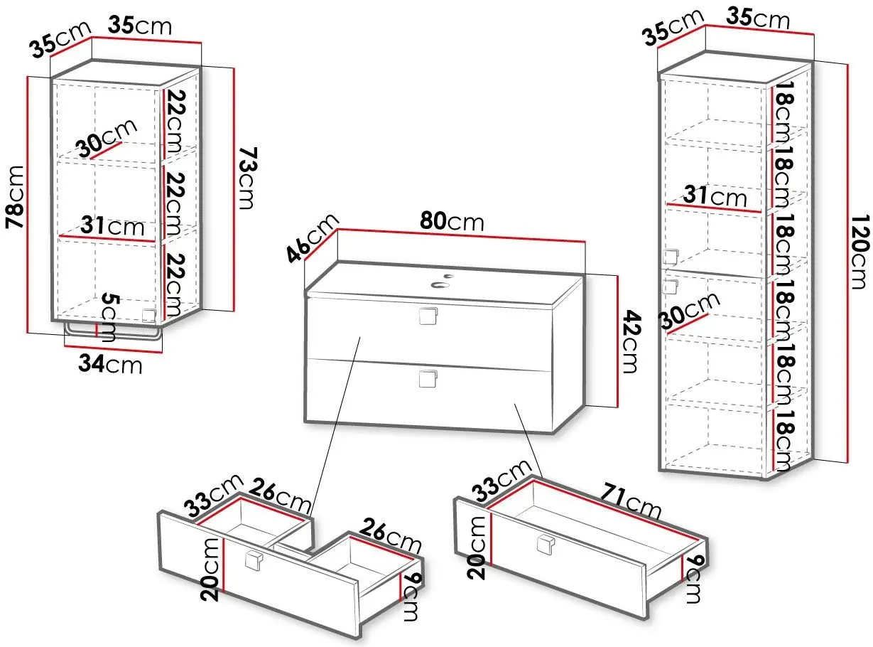 Set de mobila Mirjan24 Petralio I/Gariano (Gray) - 2