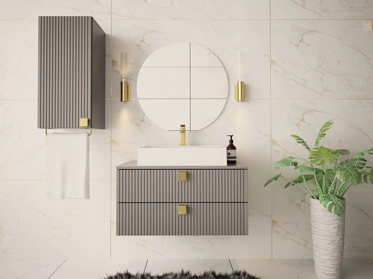 Set de mobila Mirjan24 Petralio IV/Gariano (Gray)