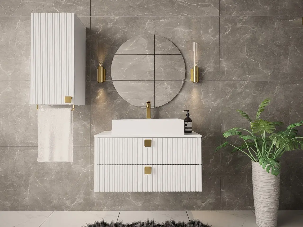 Set de mobila Mirjan24 Petralio IV/Gariano (White)