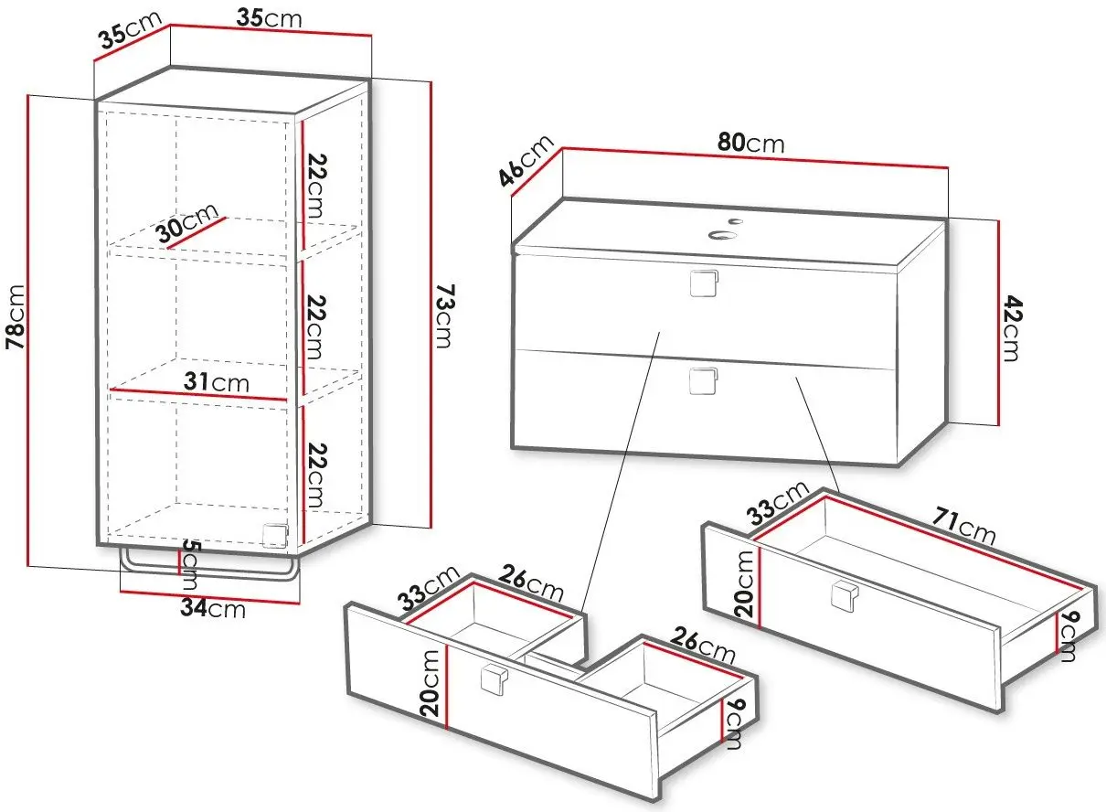 Set de mobila Mirjan24 Petralio IV/Gariano (White)