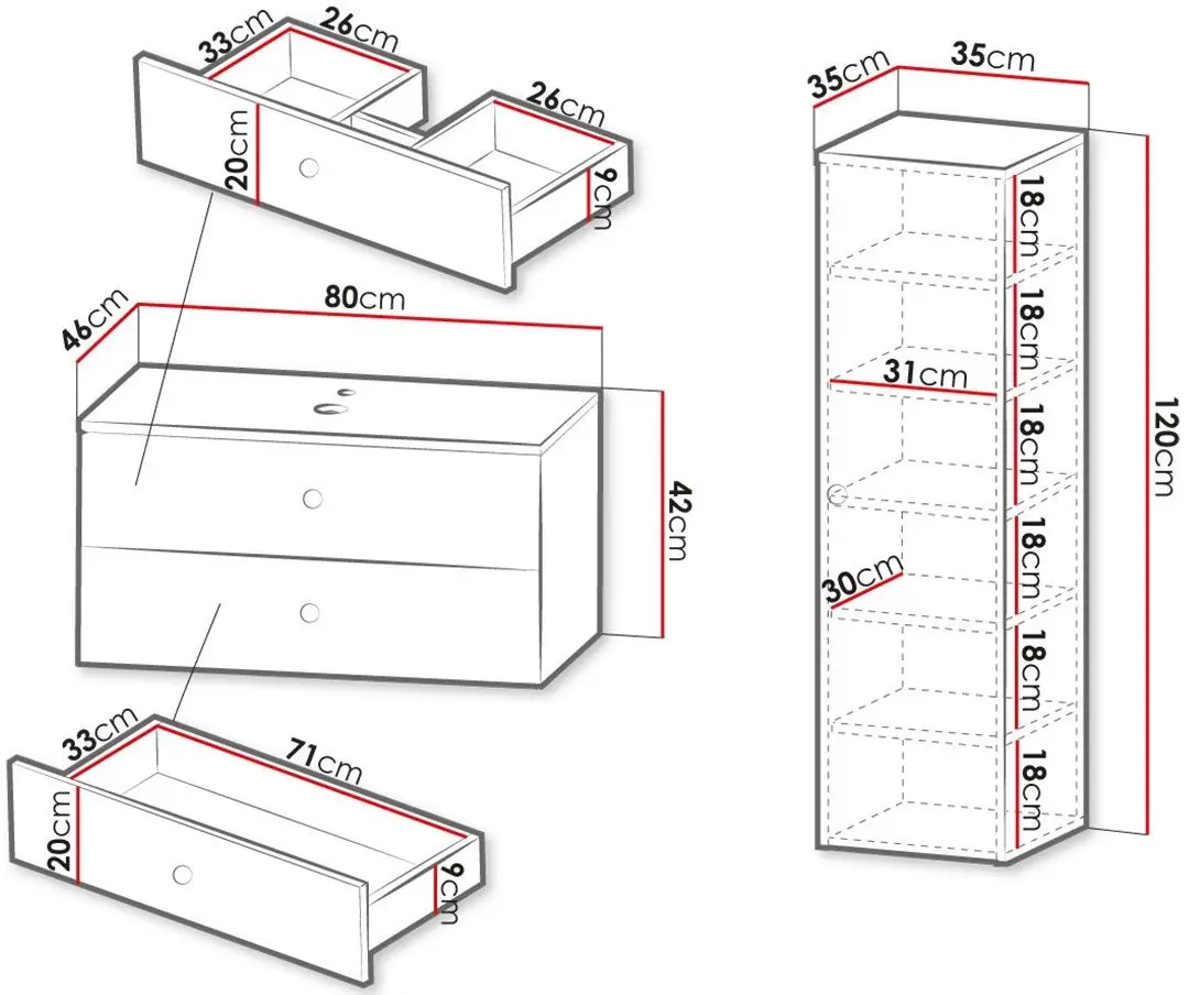 Set de mobila Mirjan24 Rilonis III/Gatreto (Gray)
