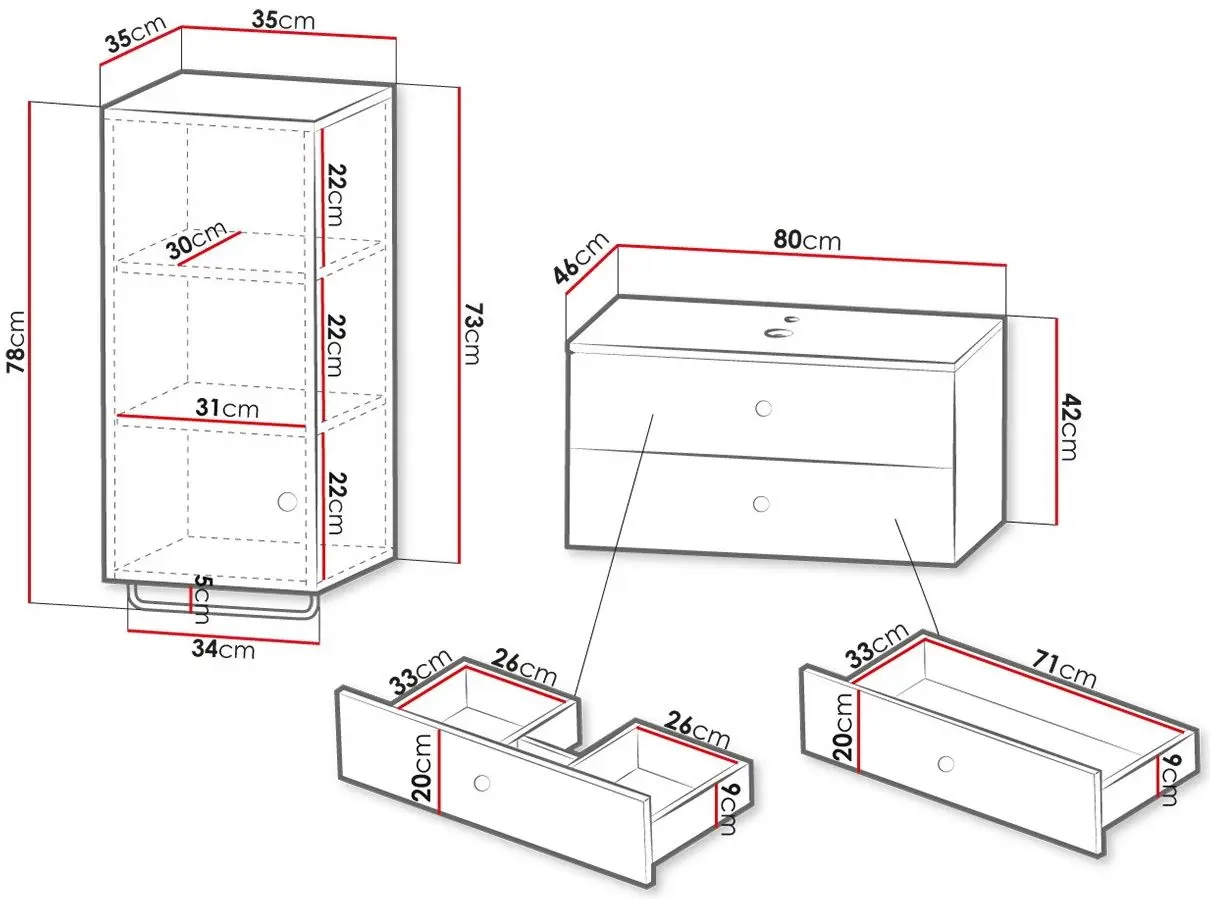 Set de mobila Mirjan24 Rilonis IV/Gatreto (Gray) - 2