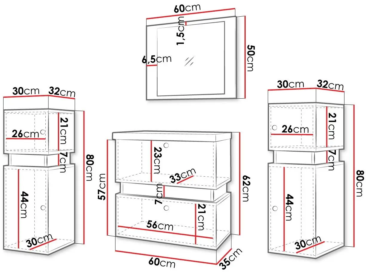 Комплект мебели Mirjan24 Syliko/Tiko III (White/Black) - 2