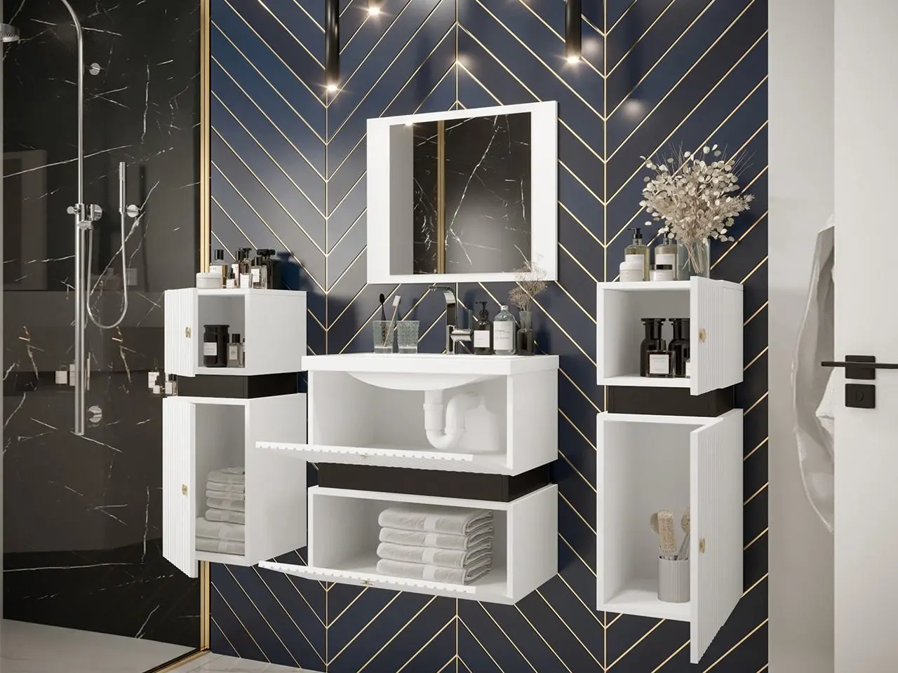 Комплект мебели Mirjan24 Syliko/Tiko III (White/Black) - 9