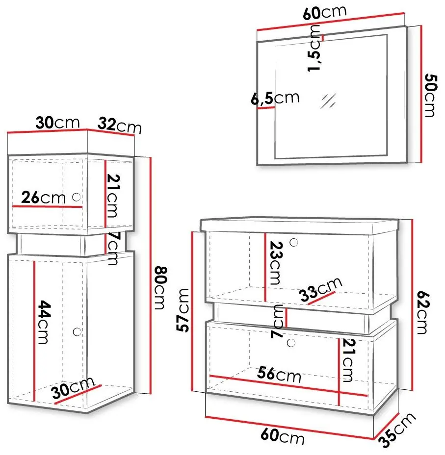 Комплект мебели Mirjan24 Syliko/Tiko V (White/Black) - 2