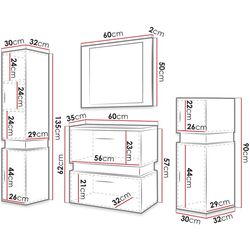Set de mobila Mirjan24 Torvaldi I/Trio (White/Black Matt) Thumb