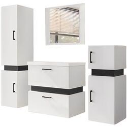 Set de mobila Mirjan24 Torvaldi I/Trio (White/Black Matt)