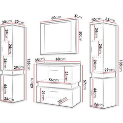 Set de mobila Mirjan24 Torvaldi II/Trio (White/Black Matt) Thumb