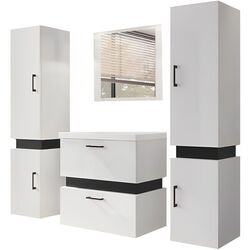 Set de mobila Mirjan24 Torvaldi II/Trio (White/Black Matt)
