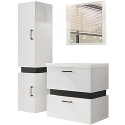Set de mobila Mirjan24 Torvaldi III/Trio (White/Black Matt)