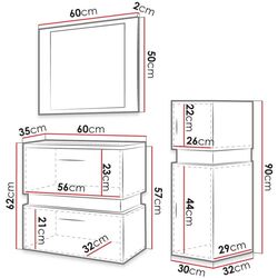 Set de mobila Mirjan24 Torvaldi IV/Trio IV (White/Black Matt) Thumb