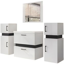 Set de mobila Mirjan24 Torvaldi VI/Trio (White/Black Matt)