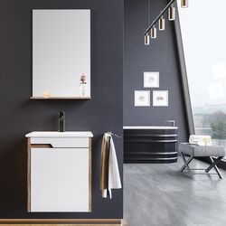 Set de mobila Orka Brick 45 (White/Mese Oak)