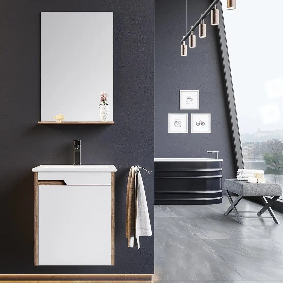 Set de mobila Orka Brick 45 (White/Rosary Walnut)