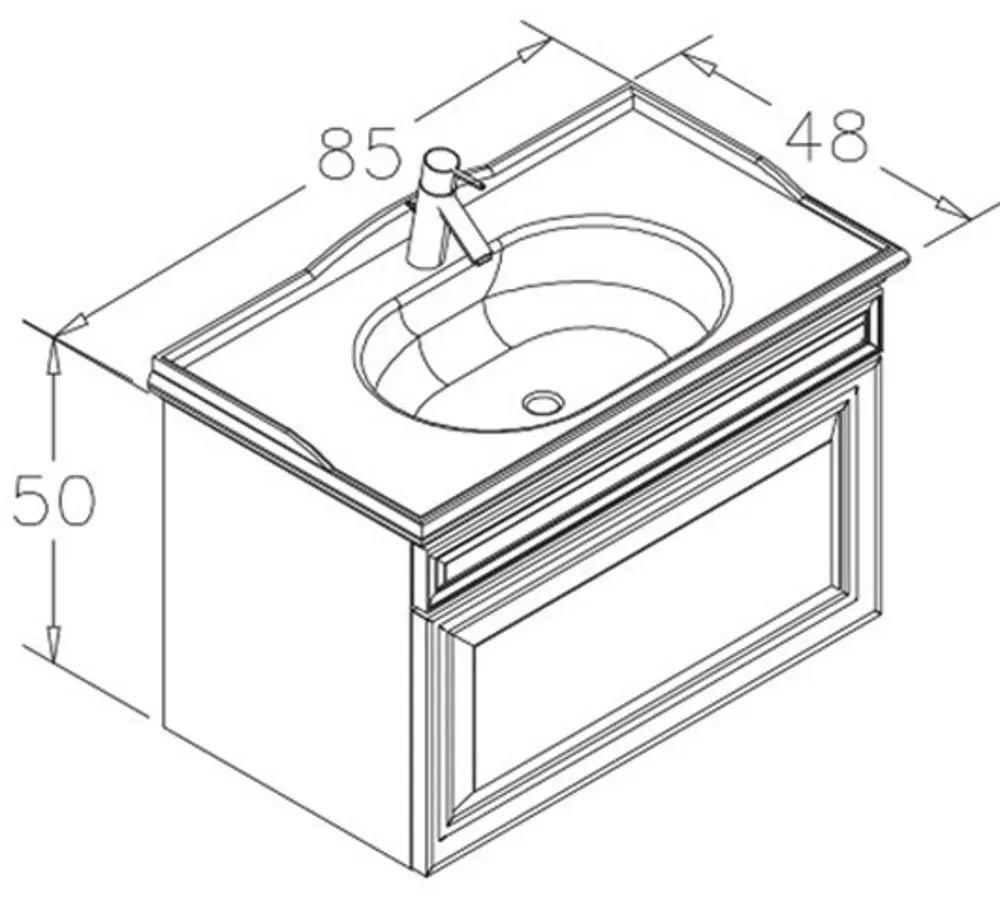 Комплект мебели для ванной Orka Design 85 (Antracite) - 5