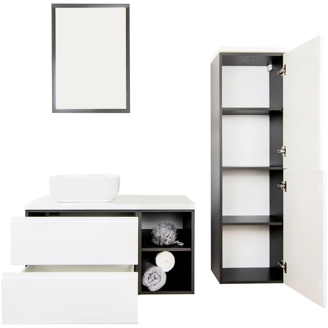 Set de mobila Stolkar Malaga (White Gloss/Grey Graphite) - 2