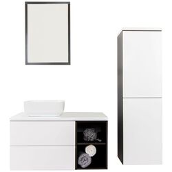 Set de mobila Stolkar Malaga (White Gloss/Grey Graphite)