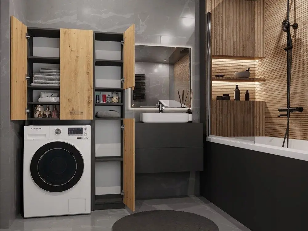 Set de mobila TopEshop Marpol DD (Anthracite/Artisan Oak)