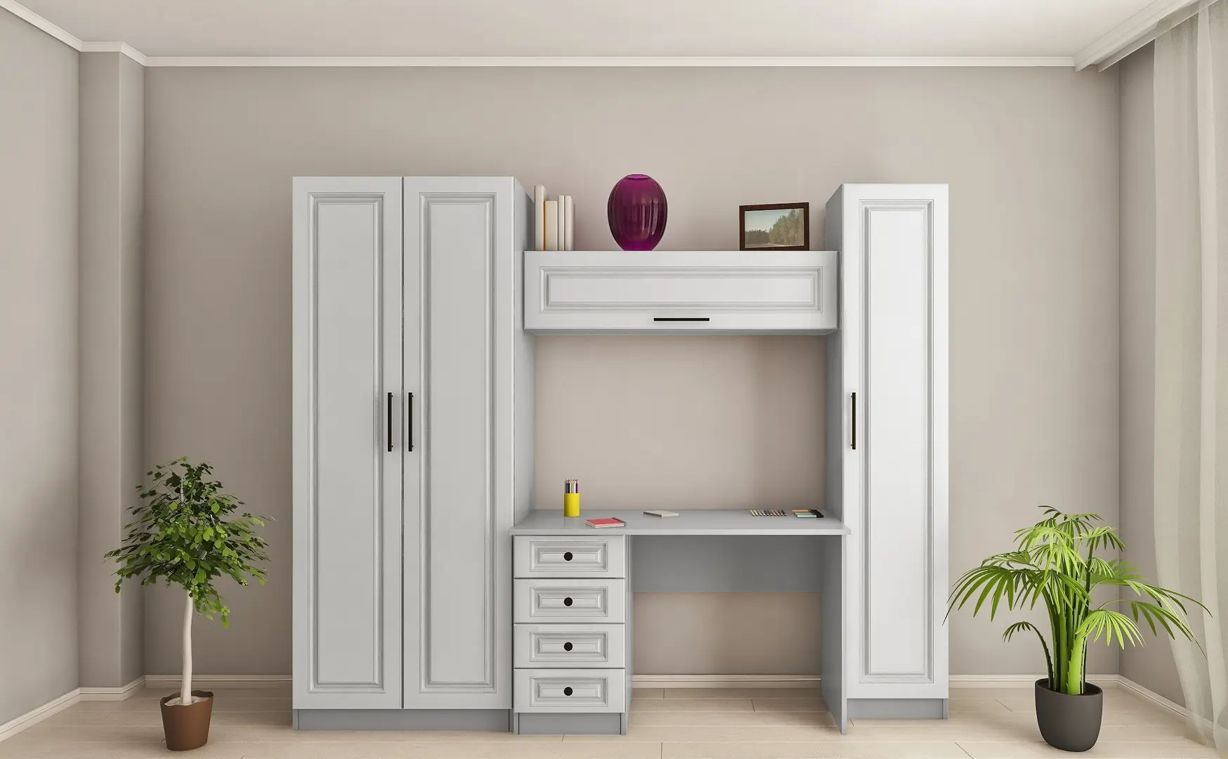 Детская стенка Bafimob Илюша-ФY 2.4м (Grey/Stone Oak)