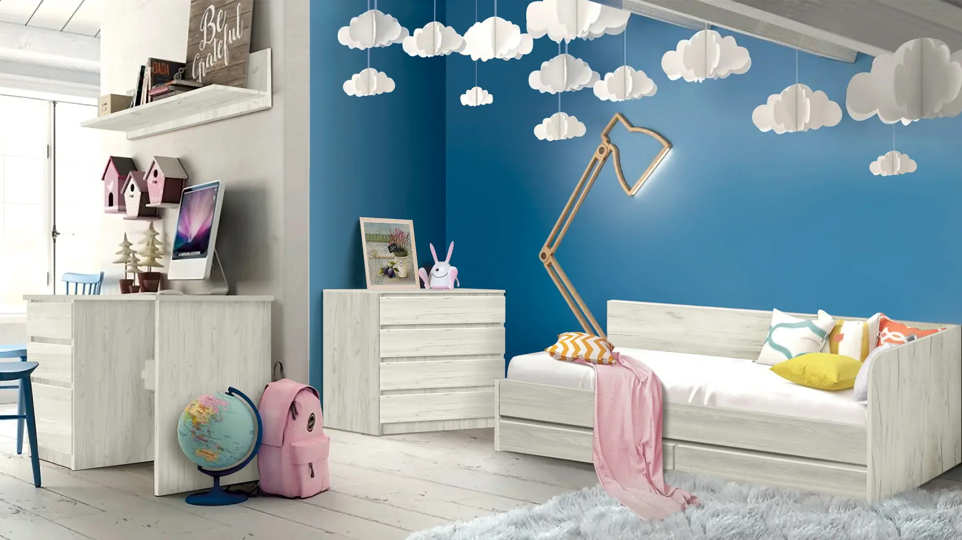 Mobila pentru copii Modern Komfi 1 (Craft Oak White)