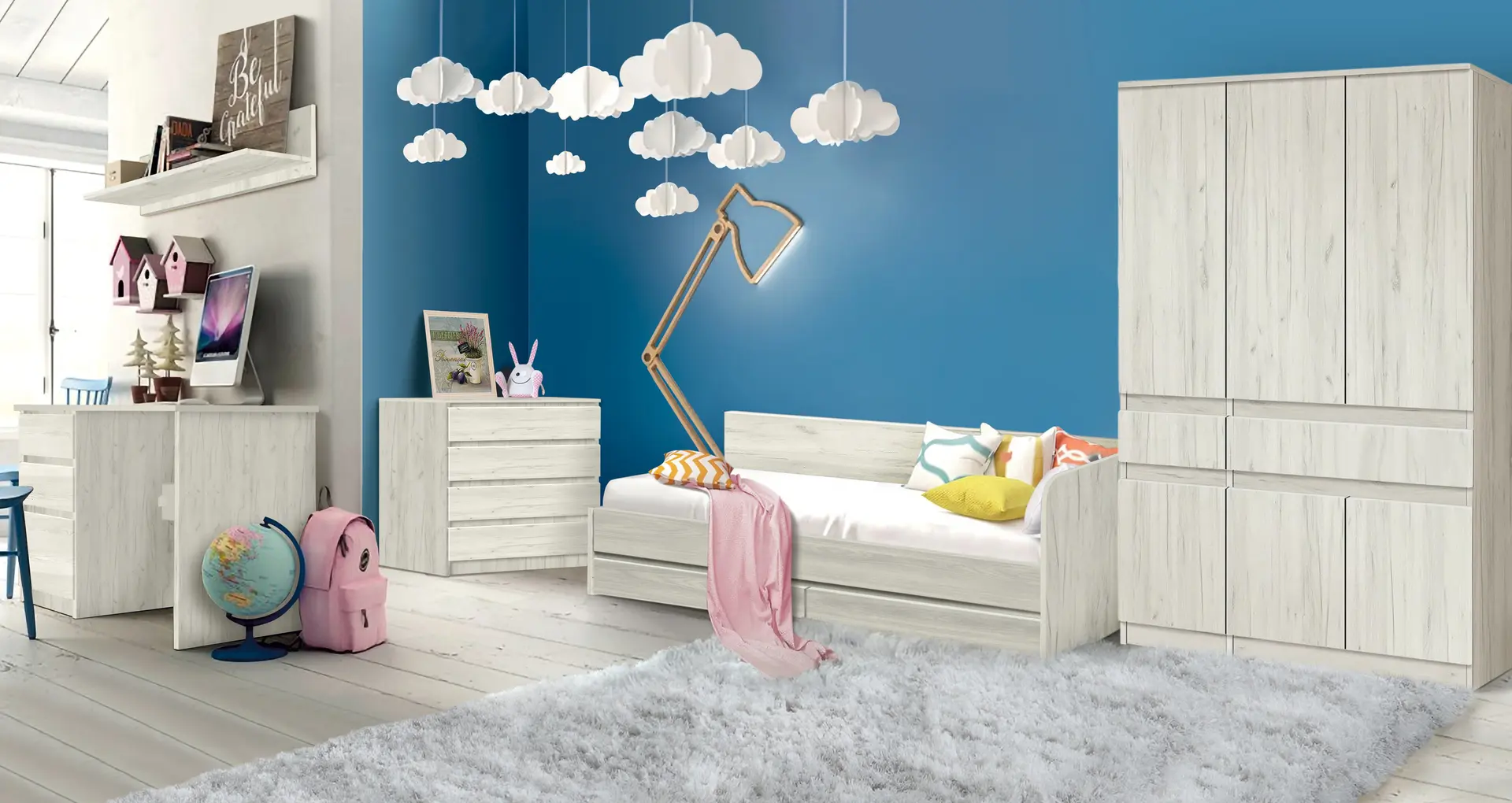 Mobila pentru copii Modern Komfi 3 (Craft Oak White)