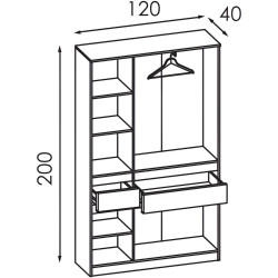 Mobila pentru copii Modern Komfi 3 (Slate Gray/Craft Oak White) Thumb