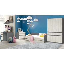 Mobila pentru copii Modern Komfi 3 (Slate Gray/Craft Oak White)