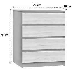 Mobila pentru copii Modern Komfi 3 (Slate Gray/Craft Oak White) Thumb