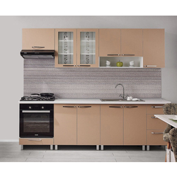 Комплект кухни с бытовой техникой Ambianta Fresh 2.6m Cappuccino + Wolser WL-AM 672 + WL- F 6400 EN + WL-F 60 Slim Inox Thumb