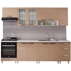Комплект кухни с бытовой техникой Ambianta Fresh 2.6m Cappuccino + Wolser WL-AM 672 + WL- F 6400 EN + WL-F 60 Slim Inox Thumb