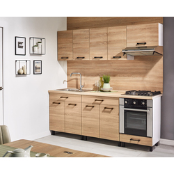 Set de bucatarie cu electrocasnice Ambianta Iris 2 2.0m Bardolino + Wolser WL-AM 672 + WL- F 6400 EN + WL-F 60 Slim Inox Thumb