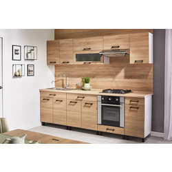 Set de bucatarie cu electrocasnice Ambianta Iris 2.6m Bardolino + Wolser WL-AM 672 + WL- F 6400 EN + WL-F 60 Slim Inox Thumb