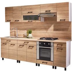 Set de bucatarie cu electrocasnice Ambianta Iris 2.6m Bardolino + Wolser WL-AM 672 + WL- F 6400 EN + WL-F 60 Slim Inox Thumb