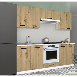 Set de bucatarie cu electrocasnice Samanta Exclusive 1 2m White/Artisan Oak + Wolser WL-AM 672 Inox + WL- F 6400 EN Inox + Tornado Solano 860 (60) IX LED Inox Thumb