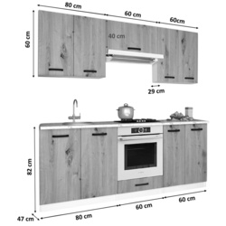 Set de bucatarie cu electrocasnice Samanta Exclusive 1 2m White/White Craft Oak + Wolser WL-AM 672 Black + WL-F 6400 EN Black + Tornado Solano 860 (60) IX LED Inox Thumb