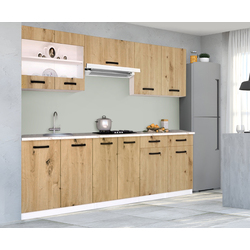 Set de bucatarie cu electrocasnice Samanta Exclusive 2 2.2m White/Artisan Oak + Wolser WL- F 6400 EN Inox + Tornado Solano 860 (60) IX LED Inox Thumb