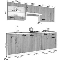 Set de bucatarie cu electrocasnice Samanta Exclusive 2 2.2m White/White Craft Oak + Wolser WL-F 6400 EN Black + Tornado Solano 860 (60) IX LED Inox Thumb