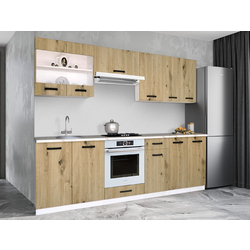 Set de bucatarie cu electrocasnice Samanta Exclusive 2 2.4m White/Artisan Oak + Wolser WL-AM 672 Inox + WL- F 6400 EN Inox + Tornado Solano 860 (60) IX LED Inox Thumb