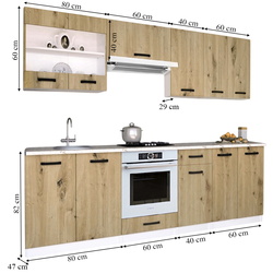 Set de bucatarie cu electrocasnice Samanta Exclusive 2 2.4m White/Artisan Oak + Wolser WL-AM 672 Inox + WL- F 6400 EN Inox + Tornado Solano 860 (60) IX LED Inox Thumb