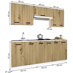 Set de bucatarie cu electrocasnice Samanta Exclusive 2 2m White/Artisan Oak + Wolser WL- F 6400 EN Inox + Tornado Solano 860 (60) IX LED Inox Thumb