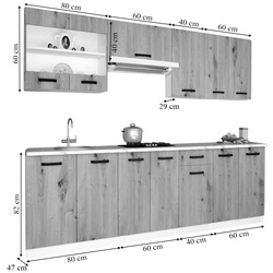Set de bucatarie cu electrocasnice Samanta Exclusive 3 2.4m White/White Craft Oak + Wolser WL-F 6400 EN Black + Tornado Solano 860 (60) IX LED Inox Thumb